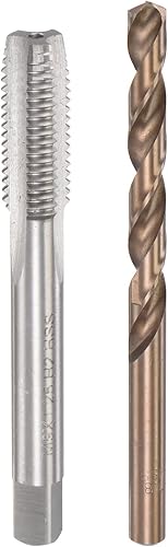 Miniatura 1 de uxcell M9 x 1.25 rosca recta flauta y 0.307 in Twist Drill Broca Set, métrico M35 cobalto alta velocidad máquina roscado herramienta de perforación