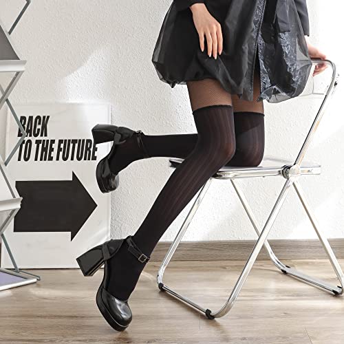 Image of Sahabowi Women Sheer Tights, High Waist Pantyhose, Vintage Control Top Stockings(Patterns Colourful), Pantyhose5