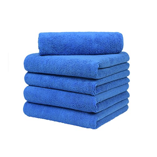 Microfiber Towels for Cars - 16x16 inch Lint Free Car Microfiber Towel - 5 Pack - 380gsm Microfiber Detailing Towels