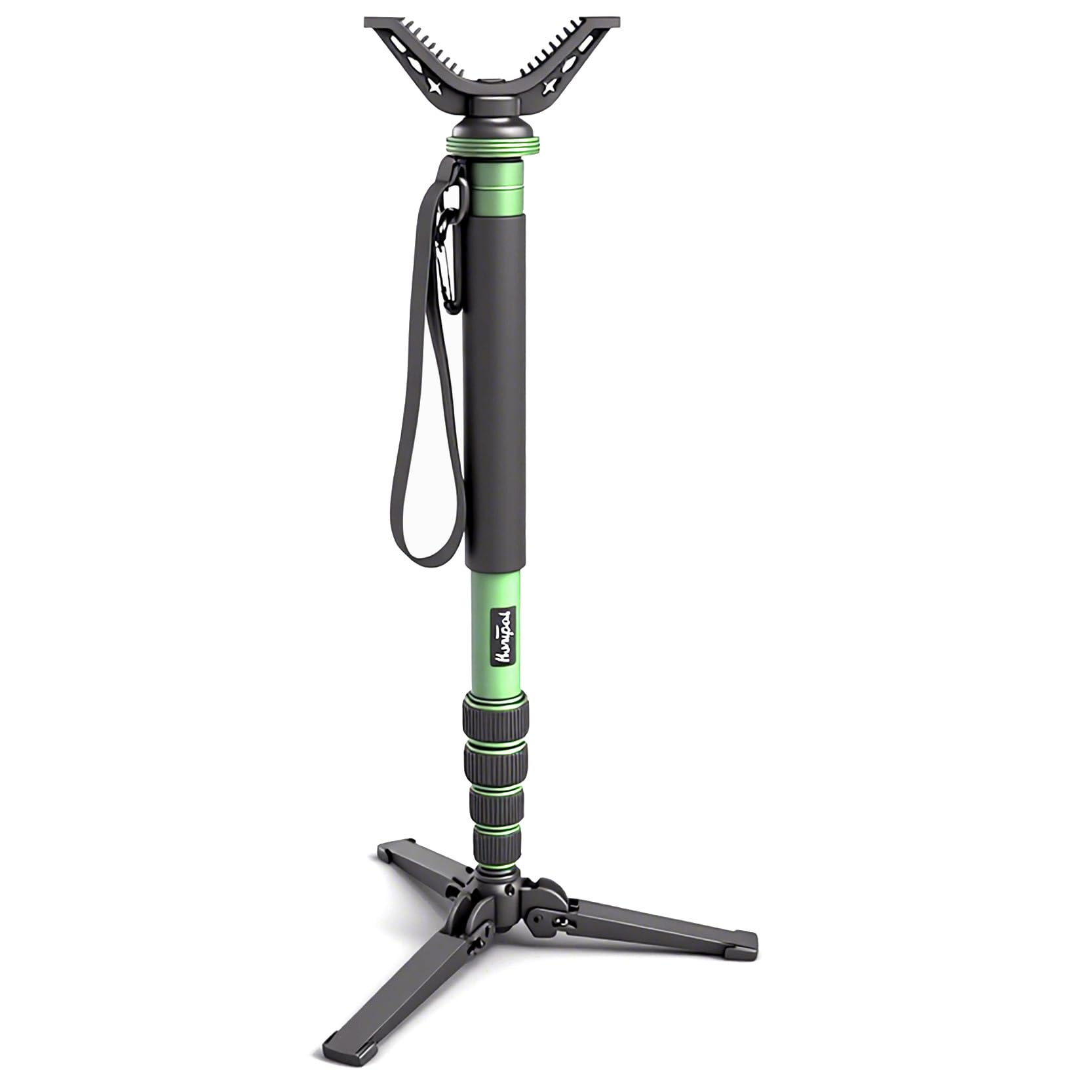 Shooting Stick Gun Rest Hunting Rifle Crossbow Tripod with Tiltable and Horizontally Rotatable Base, 21"-65" Portable Aluminum Shooting Stand Support with 360° Swivel V Yoke Head