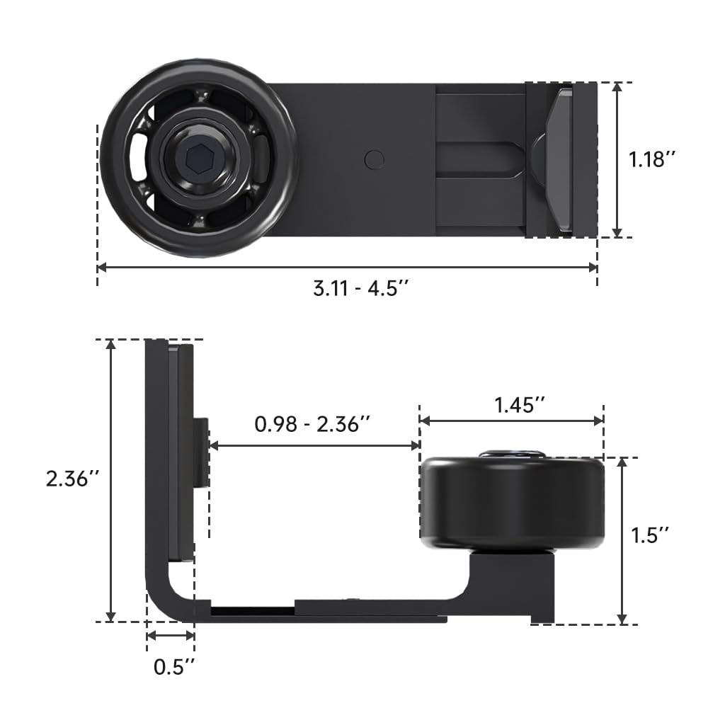 CCJH Guía de suelo ajustable para puerta corredera, soporte inferior, grosor 2,5-6 cm, negro