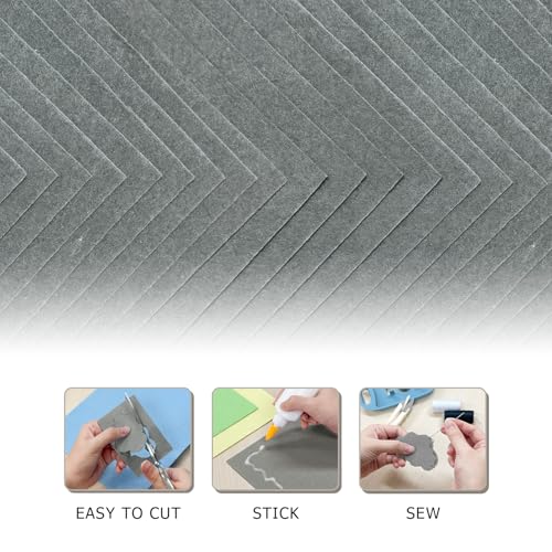 Image of 20Pcs Stiff Felt Sheets, 1.5mm Thick Felt Fabric Squares for Sewing & DIY