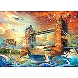 Juego de rompecabezas: rompecabezas de 1000 piezas y 1 rompecabezas extra. Tamaño terminado: 70 x 50 cm. Maravillosa vista del lancha de Londres, pon este rompecabezas juntos y desafía a tu familia y amigos. ¿Te atreves a tomar riesgos?
