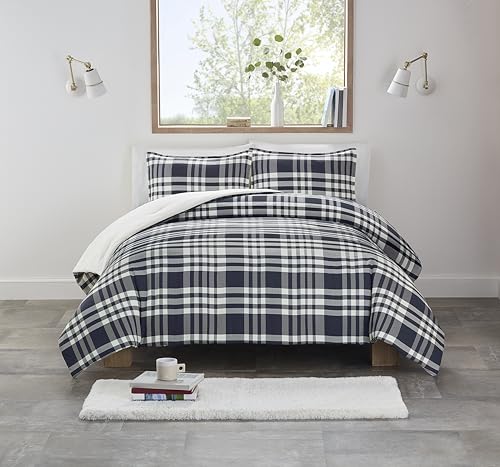 UGG 32553 Leonora California King 3-Piece Comforter Set Luxury Bedding Comforter and Two Pillow Shams Cozy Comfortable Reversible Machine Washable Hotel Style Bedding Set, King, Ocean Plaid