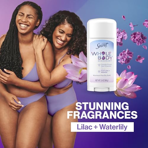 Secret Whole Body Deodorant for Women, Stick + Spray Bundle, Lilac + Waterlily Scent, Aluminum Free, 72 HR Odor Protection, 2.4 oz & 3.5 oz (Pack of 2) - image 8