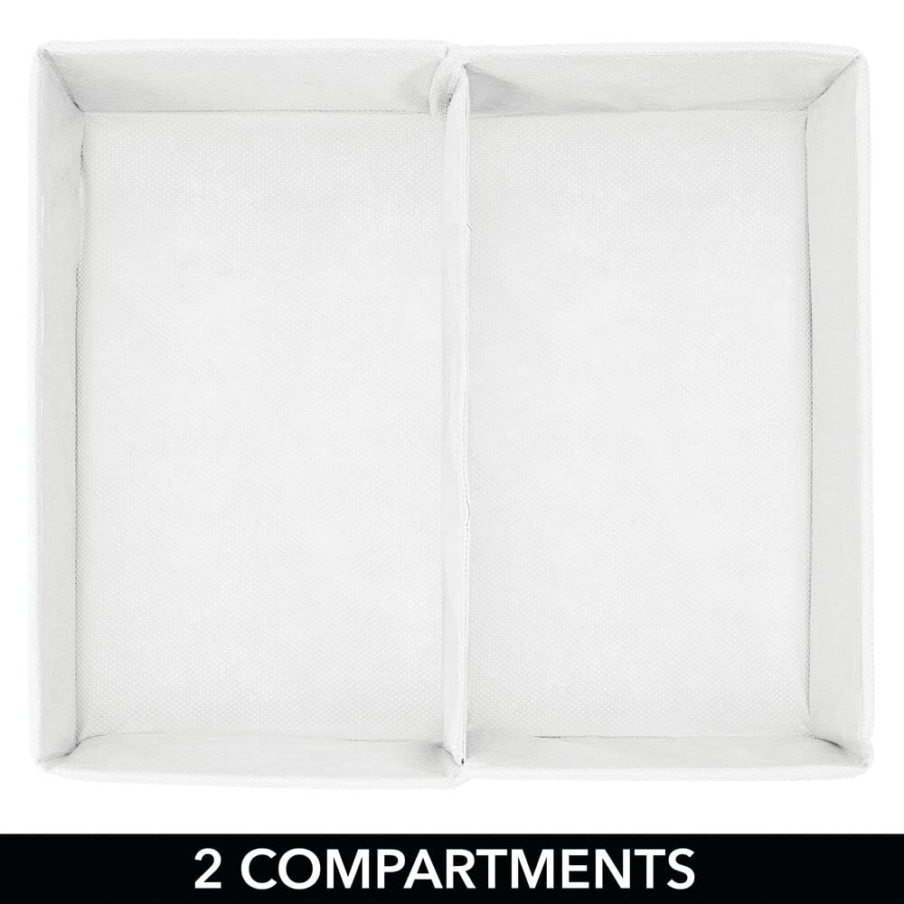 mDesign Set 3 Box portaoggetti Bimbo Organizer Armadio Calze Bavaglini Pannolini 2 Scomparti Crema Bianco