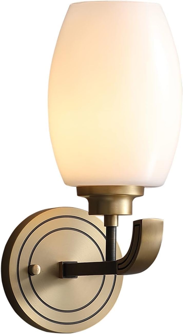 CWCQGH Wall Lamps Compatible with Living Room Chinese Style Wall Lamp Bedroom Bedside Lamp Copper