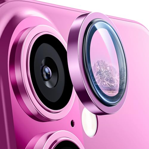 Image of Supershieldz CAM-Guard 3D Camera Lens Protector Ring for iPhone 16 Plus | 16, Keep Original Design and Color, 9H Hardness, Easy Installation - Pink Titanium