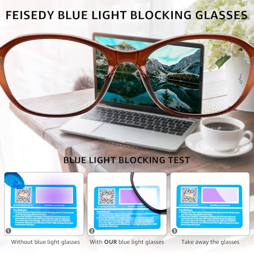 Image of FEISEDY Fashion Rectangular Blue Light Glasses for Women Retro Small Frames Vintage Trendy 90s Square Eyeglasses B0255