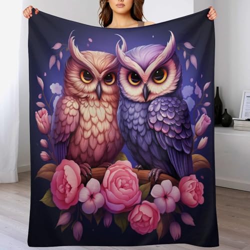 Couverture flanelle hibou douce pour vos voyages et vos soirées sur le canapé - 2