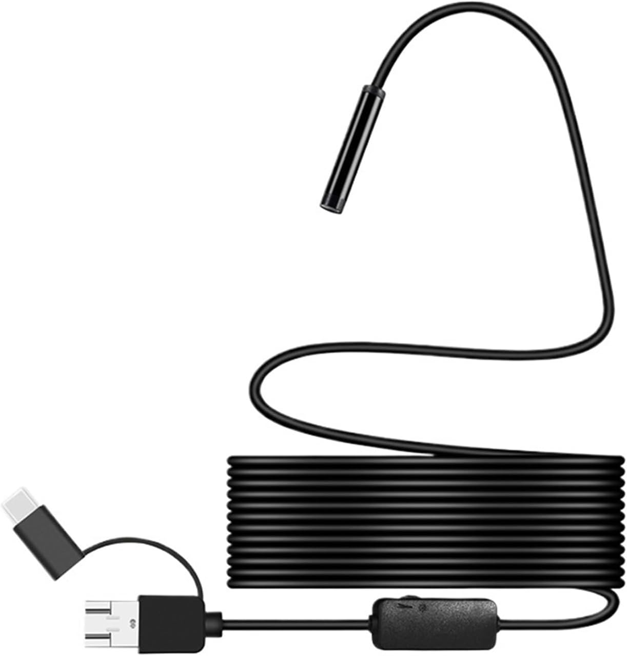 1200P Mini Camera 1m/2m/5m/10M Hard Flexible Tube Type-C Borescope Video Inspection(2m,Hard Cable)