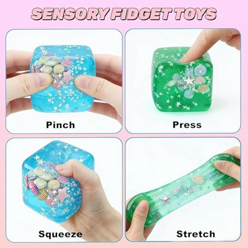 Image of Taba Squishy, Squeeze Fidget Adults Stress Relief Cute Adults Taba Squishy for Boys Girls Birthday Party Gifts, Blue Seashell Design, Office Desk Decoration (Blue A)