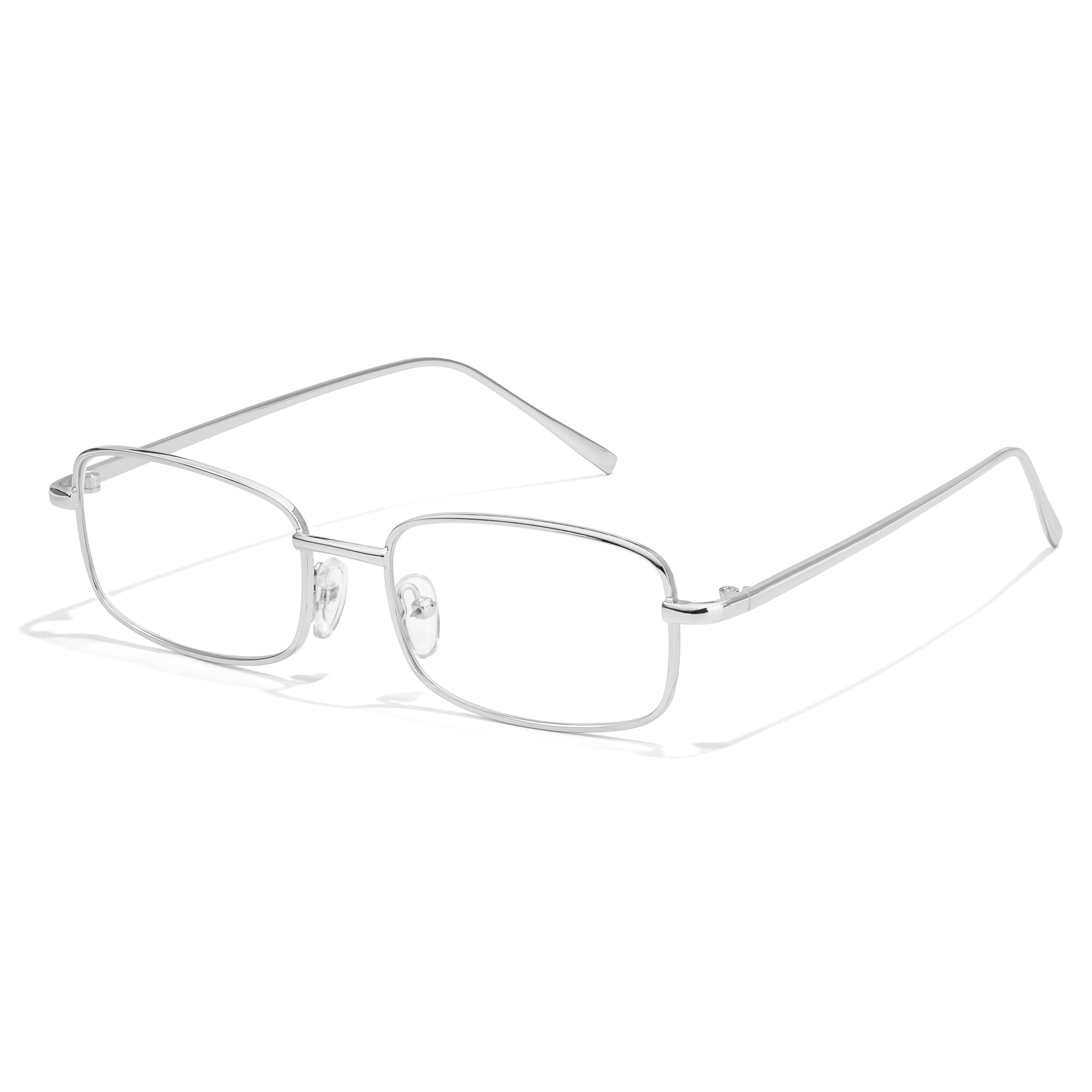 IGnaef Fashion Non Prescription Fake Glasses for Women Blue Light Blocking Rectangle Metal Frame IF8733