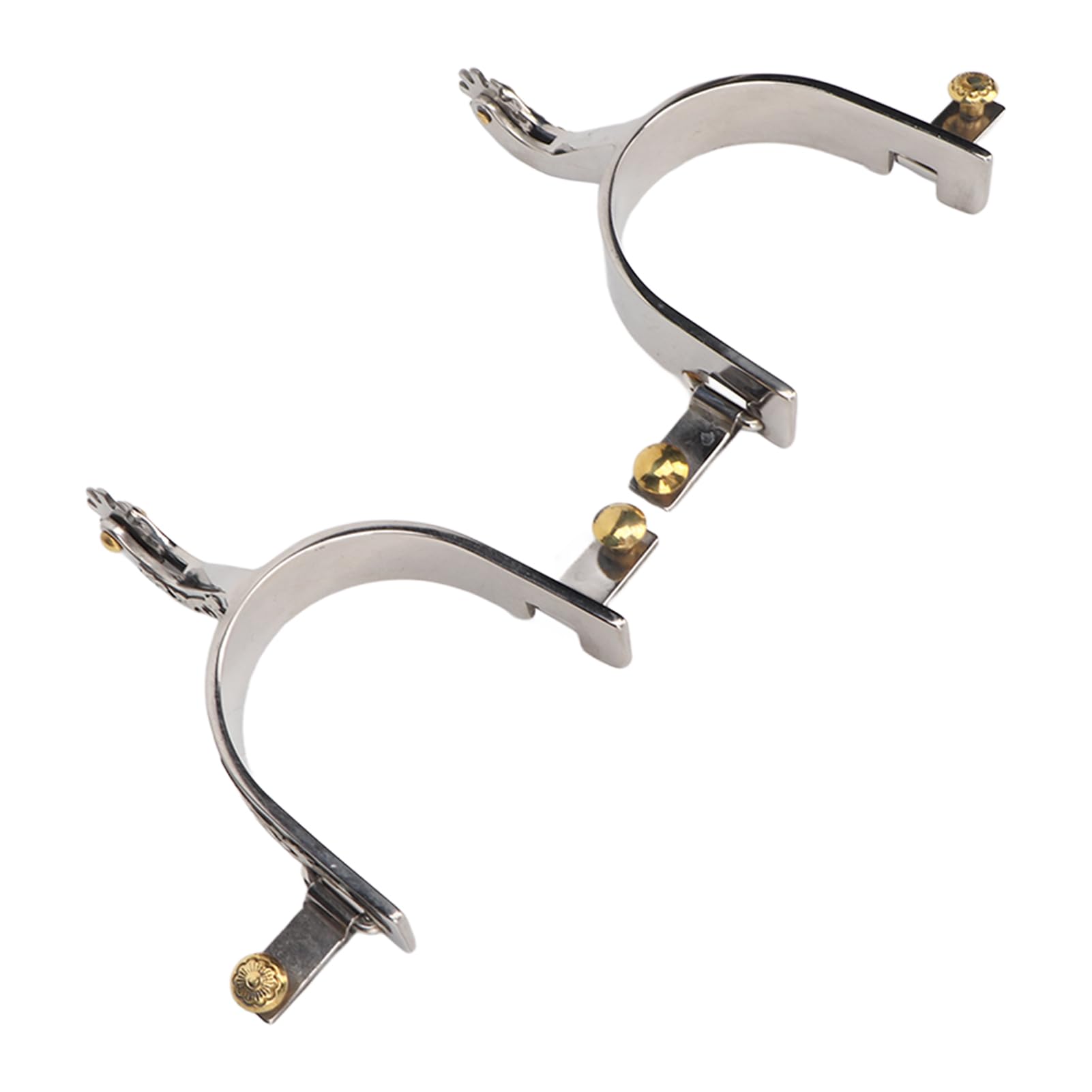 TANIQIACA 2Pcs Horse Spurs Made of Stainless Steel, Westerns Cowboys Style with Rotating Gear, Ideal for Equestrian Enthusiasts, includes Easy Installation and Portable Design, Beautiful