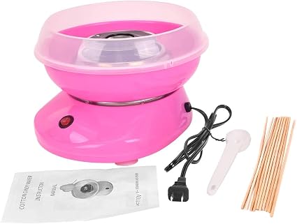 YUXANA Cotton Candy Machine - 500W Portable with Large Splash-Proof Plate - Efficient Electric Heating - Cotton Candy Maker with 10 Candy Cones & Sugar Scoop for Home Kids Birthday Family Party
