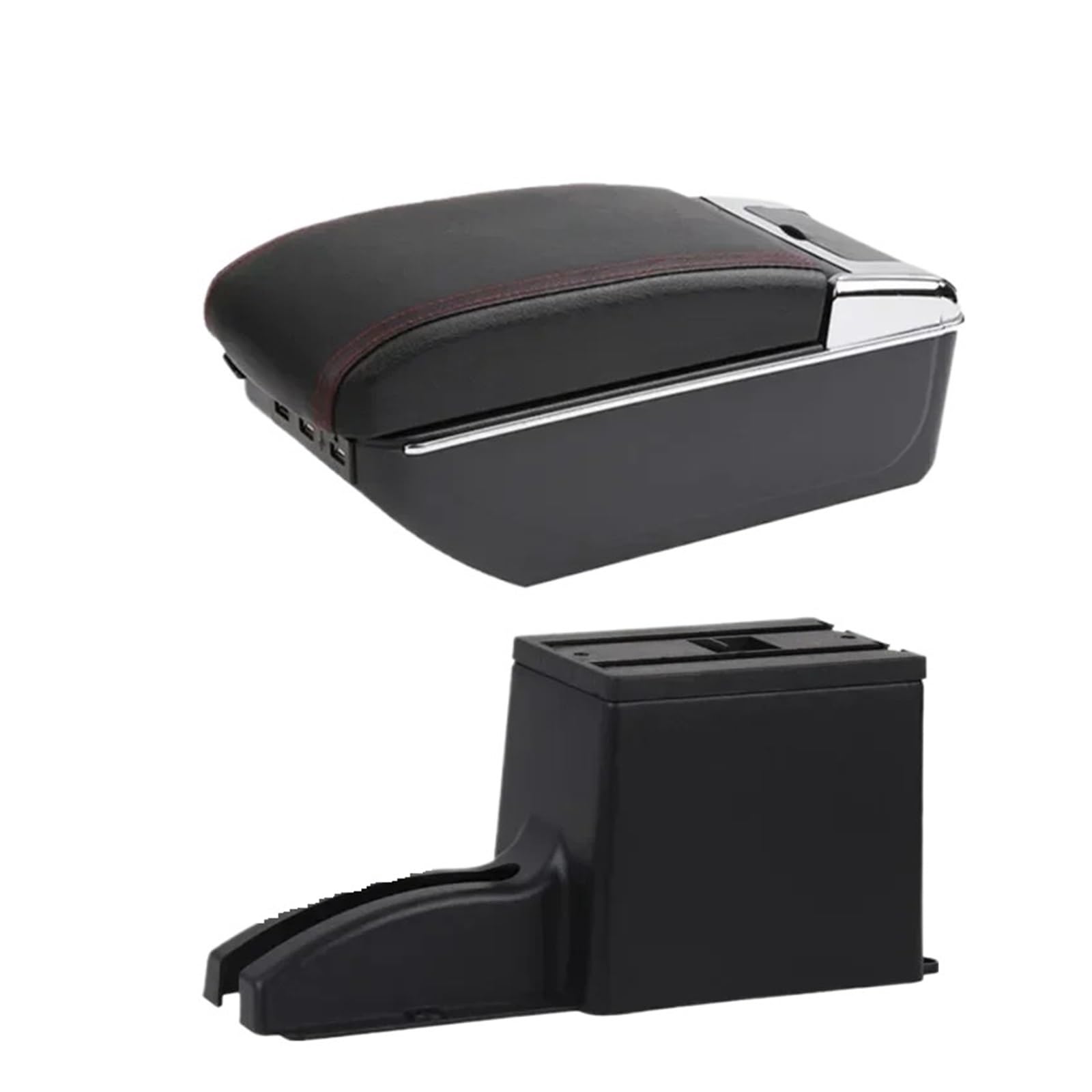 Ggwqoops Car Armrests For Lada For Granta For Kalina Car Storage Box Interior Retrofit Accessories Armrest Box(C red line 7USB)