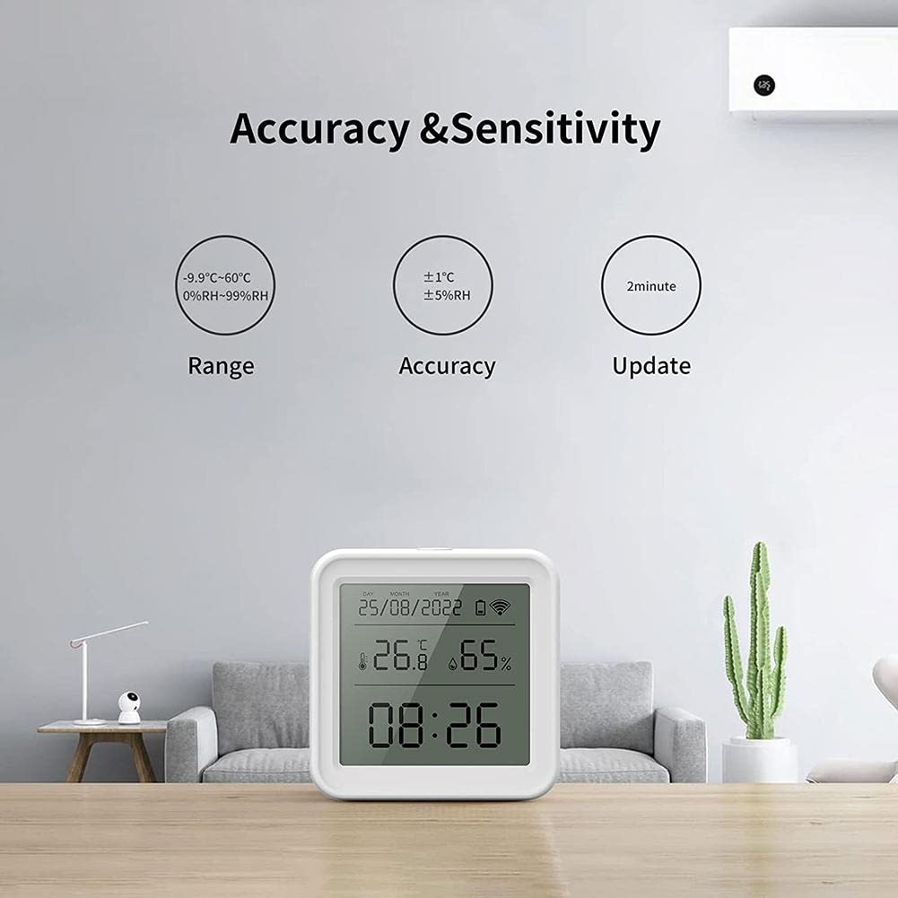 DAZZLEEX Lot de 6 thermomètres hygromètres intelligents WiFi pour intérieur avec capteur de température WiFi