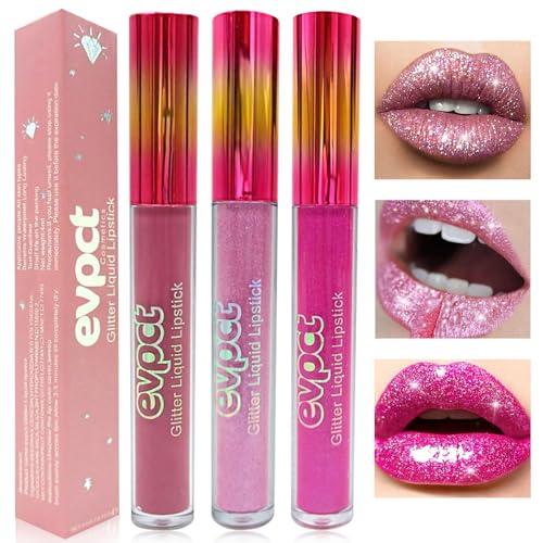 Likesing 3 Piezas Pintalabios Permanente Purpurina Rojo Labiales Mate Larga Duracion Labial Lip Tint Gloss Stain Brillo Tinta Barra de Labios Tinte Labios Lipstick Set Kit (3 Piezas (1, 9, 11))