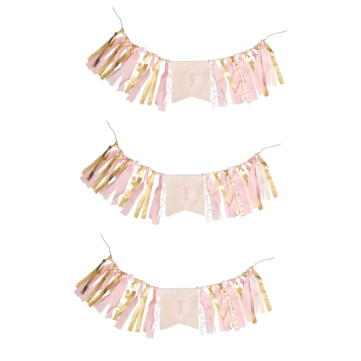 VICASKY 3piezas Banderín De Cumpleaños Para Sillas De Comedor Decoración Creativa De Fiesta Para Niñas Para Celebraciones Casa o Jardín Diseño Chic