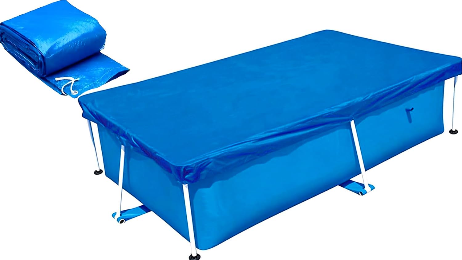 Pool Cover 260X170 cm Rectangle Swimming Pool Cover Easy Set Dustproof Pool Protector for Inflatable Pools & Above Ground Pools