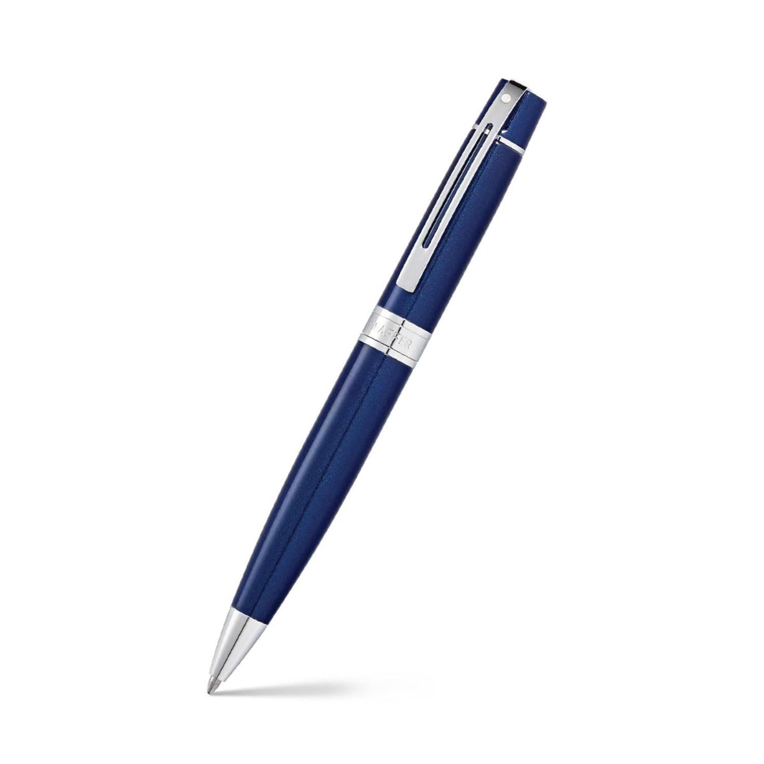 Sheaffer 300 Glossy Blue Lacquer Ballpoint Pen with Chrome-Plated Trim