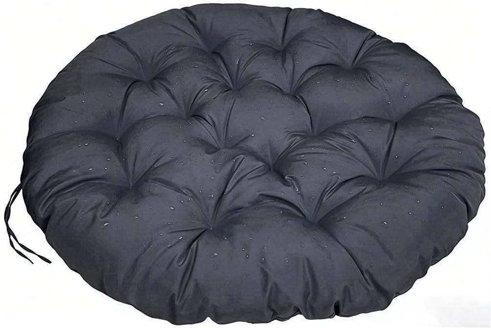 ZTGL Papasansessel Kissen Sitzkissen Hängesessel Rund und Groß 150/160/170/180 cm - Polster für Korbsessel Papasan Chair Lesesessel und Rattansessel für Outdoor und Indoor,Dark Gray,160x160cm