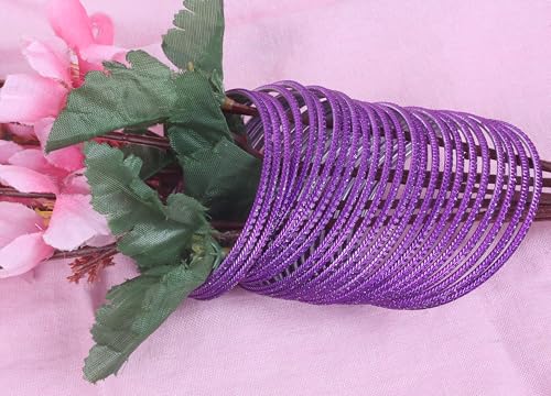 Touchstone Pastel Color Bangle Collection Indian Bollywood Hand Drilled Silver Tinge Designer Jewelry Bracelets Bangle. Set of 24. For Women.3