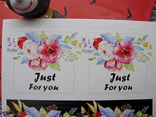 200PCS Floral Stickers Scrapbooking Labels Envelopes Stickers and Gift Packaging Bake Decoration Seal Stickers (Just for You)