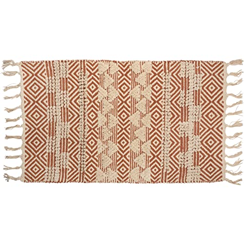 Primitives-by-Kathy-Terracotta-Cream-Textured-Geometric-Design-Bohemian-Decorative-Area-Rug Primitives by Kathy Terracotta Cream Textured Geometric Design Bohemian Decorative Area Rug
