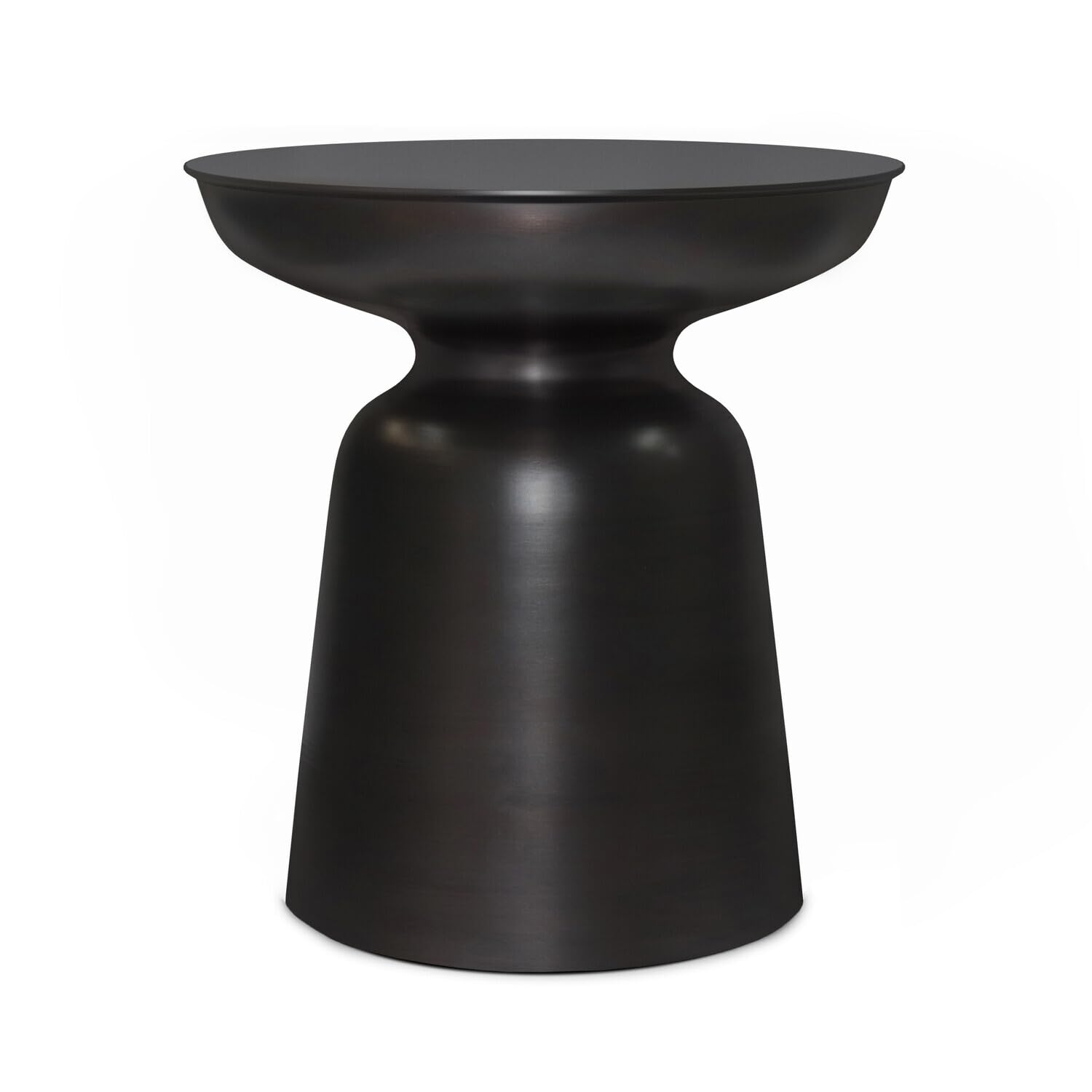HomeStock Metal Accent Side Table - 16" Wide - Copper Finish - Sculptural Iron Design
