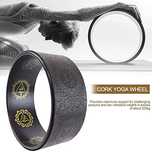 Rueda de yoga natural con rueda auxiliar para masajes, diseño de rueda de artefacto, pilates, círculo de yoga
