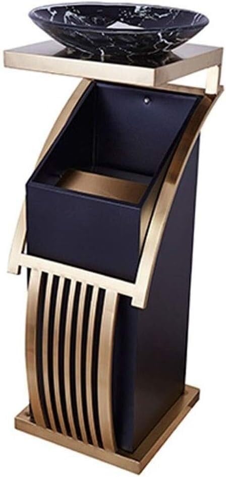Poubelle intérieure et extérieure champagne gold pour stockage de déchets de cour et jardin