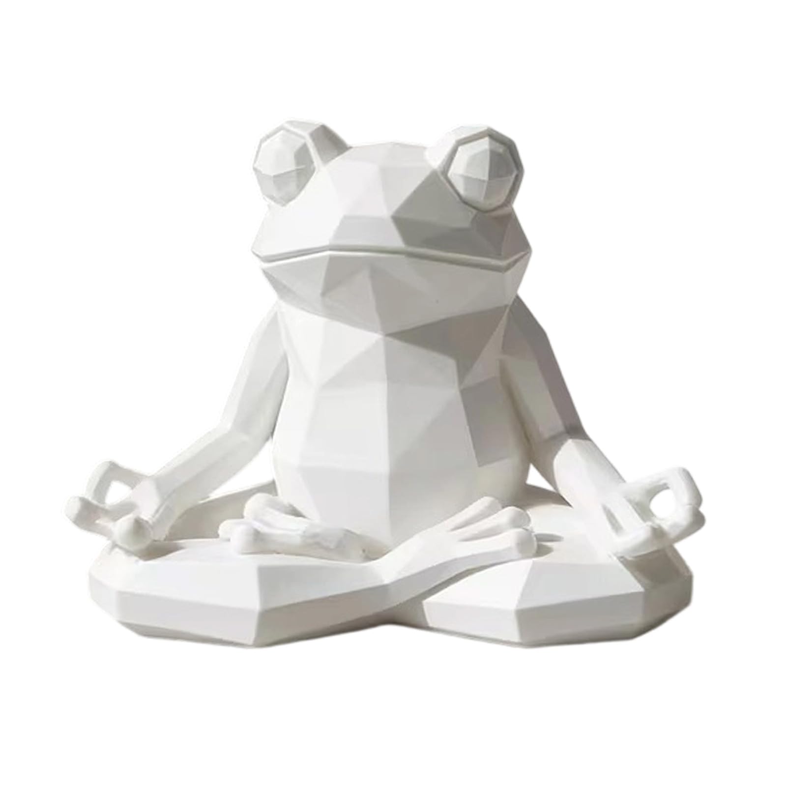 matumou Yoga Sculpture, 3D Printed Meditating Figurine, Faceted Sit in Meditation Statue for Desk Shelf Room Zen Decoration