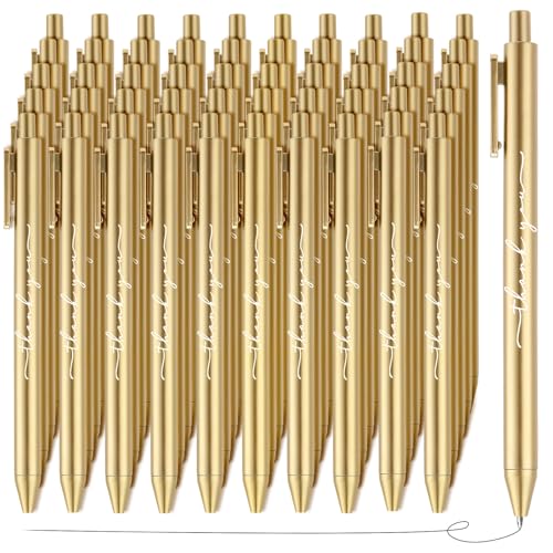Dispowreath 50pcs Thank You Pens Bulk Cute Multicolor Ballpoint Pen for Server Employee Appreciation...