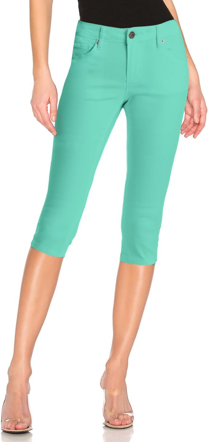 Hybrid & Company Women's Butt Lift Super Comfy Stretch Denim Capri Short Jeans - Image 2