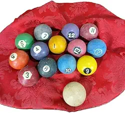 Conjunto de 14 Bolas de Sinuca Vintage, 13 Bolas Numeradas + 1 Bola Branca, 5,0-5,5 cm