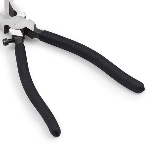 Miniatura 5 de SPEEDWOX Alicates de vidrio con mandíbulas planas de 8 pulgadas, herramienta de rotura de vidrio negro con 2 pares de puntas de goma, herramienta de