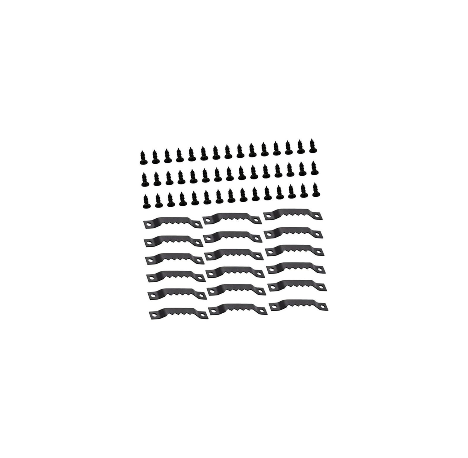 FGJsfhrDTU Picture Hanging Hooks, 150 Black Serrated with 300 Screws 3.7x0.6x0.4 cm