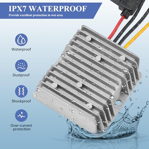 YABOANG 20-60V auf 12V Abwärtswandler, DC/DC Spannungswandler 24V/36V/48V auf 12V 20A 240W MAX, Wandler Buck, Voltage Converter 24/36/48V to 20A, Leistungstransformator