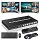 HDMI MultiViewer 8x1 with KVM Function, 4K@30Hz HDMI Quad MultiViewer Share 8 Computers simultaneously, Allowing Them to Share a Set of Keyboard and Mouse simultaneously, with IR Remote Control