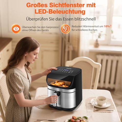 Aigostar Heißluftfritteuse XXL 8,8L mit Dual Blaze Technologie