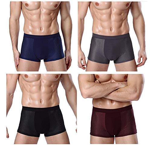 Boxer For Men 4Pcs Fiber Plus Large Size Shorts Breathable Underwear3