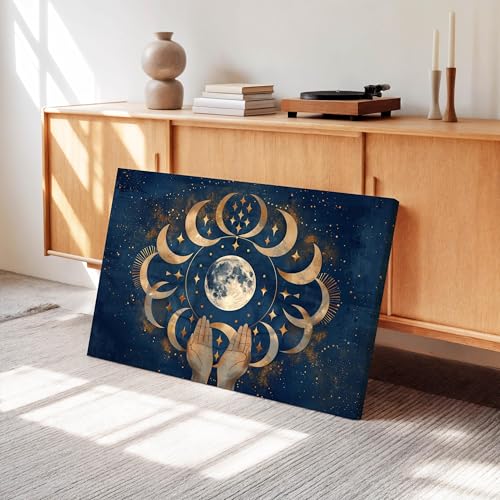 Art mural céleste abstrait phases de la lune cadeau crémaillère - 4