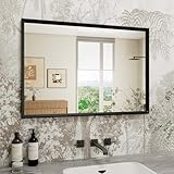 🖤【Cadre à Texture Vintage】Ce miroir mural rectangulaire est doté d’un cadre solide en polystyrène recyclable, orné d’une élégante finition bois noir mat. Grâce à sa structure spécialement traitée, il résiste efficacement aux environnements humides, sans risque de déformation ou de rouille, alliant ainsi parfaitement fonctionnalité et style dans votre salle de bain.