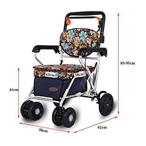 Einkaufstrolley Klappbar Vierradwanderer, Einkaufswagen, Faltbare Tragbare Wanderer, Hochverstellbarer, EIN-Touch-Falten – Bild 5