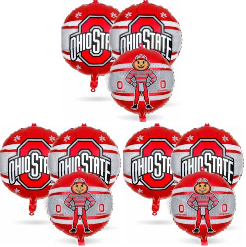 Image of Havercamp Ohio State Balloons (3 Pcs)! Ohio State Party Supplies featuring Brutus the Buckeye. Constructed from Premium Mylar Material. (Pack of 3)