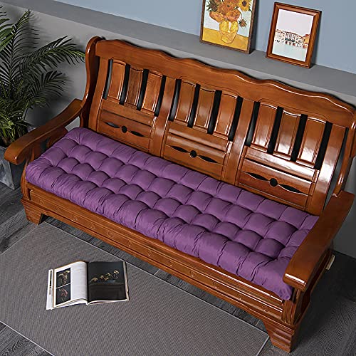 Cojín de banco rectangular reutilizable y antideslizante para muebles de jardín y paleta – 53 x 170 cm, color morado