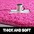 LOCHAS Ultra Soft Indoor Modern Area Rugs Fluffy Living Room Carpets for Children Bedroom Home Decor Nursery Rug 4x5.3 Feet, Hot Pink