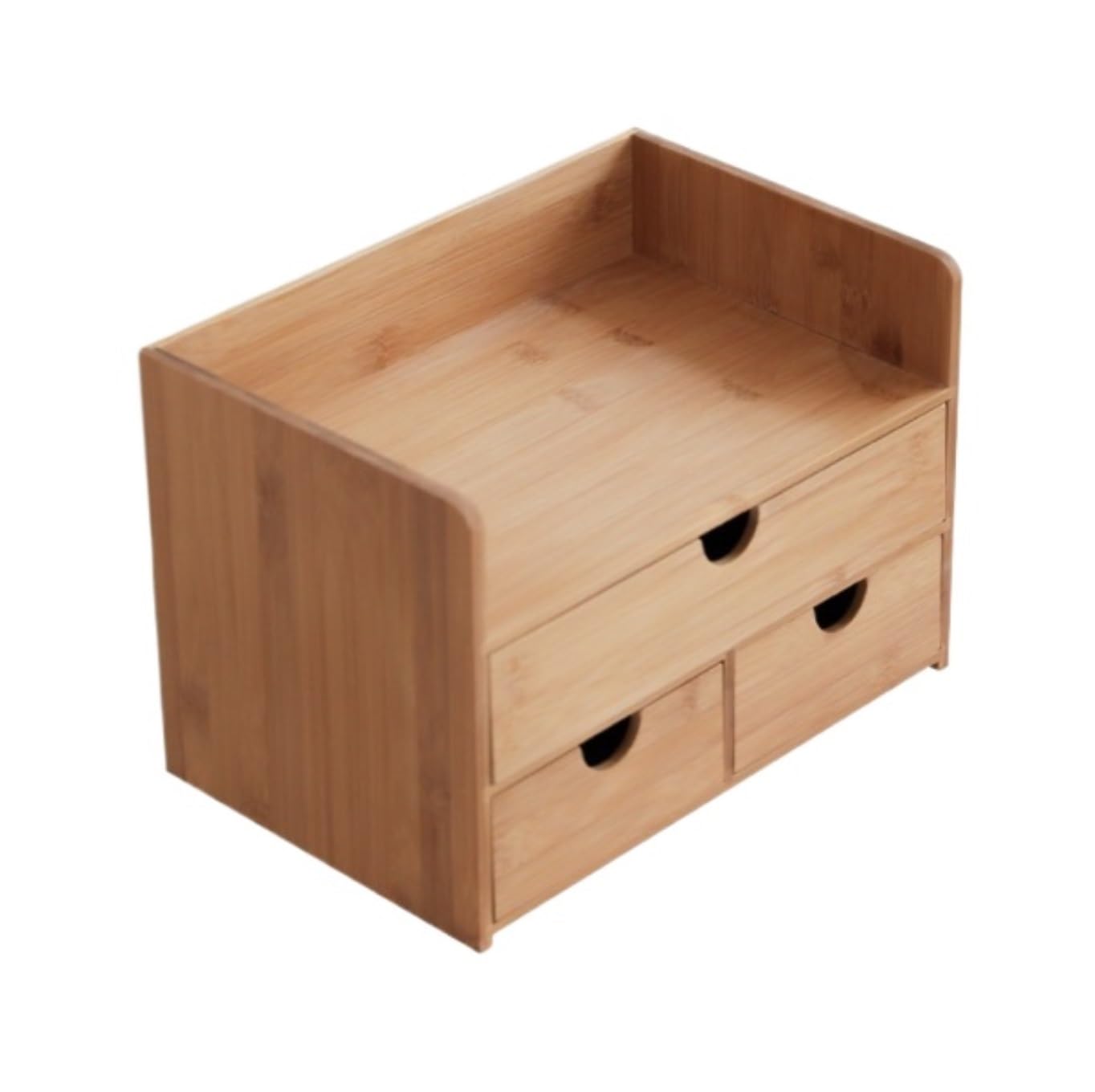 Organizzatore Scrivania Organizer da Scrivania in bambù con 3 Cassetti per Riporre Gli Oggetti Tavolo per Il Bagno di Casa E Ufficio Ufficio