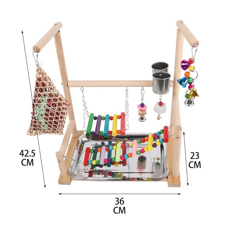 Puesto de pájaros Combinación de Varios Juguetes, Loro, Casino, Juguete for morder, Escalera for Escalar, en la Nube, Anillo oscilante, for pájaros, Puente Colgante